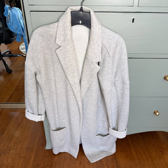 Marine Layer Gray Long Sleeve 2 Pocket Open Sweater Cardigan Women's size S - Picture 2 of 5